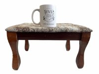 Alternative view of Vintage French Stool Cushioned Small Tiny Wooden Wood Side Stand Foot Rest Footrest Plinth Design c1970-80's