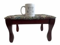 Alternative view of Vintage French Stool Cushioned Small Tiny Wooden Wood Side Stand Foot Rest Footrest Plinth Design c1970-80's