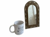 Alternative view of Vintage Moroccan Wall Hanging Mirror Brass Copper Silver Metal Glass One-Off Hand Made Decorative Cloakroom c1970-80's