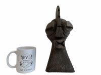 Alternative view of Vintage African Kifwebe Style Wooden Mask Hanging Wall Hanging Decor Carved Statue Carving Sculpture Wood Tribal Art c1980's