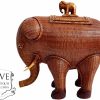 Vintage Chinese Elephant With Lid Wicker Basket Shanghai Collection Small Traditional Craftsman Wickerwork Woven c1970's