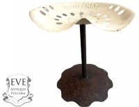 Vintage French Metal Tractor Seat Stool Chair Seat Industrial Agricultural Studio Office Style Rest Prop c1970-80's
