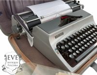 Vintage German MOD 41 Export to France Grey AZERTY Cased Typewriter Spares Repairs Office Decor Prop circa 1960-70's