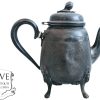 Antique French Pewter Tea Coffee Pot Traditional Serving Jug Pitcher Display France Bashed Bruised Dented c1880's