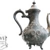 Antique French Pewter Tea Coffee Pot Traditional Serving Jug Pitcher Display France Bashed Bruised Dented c1850's