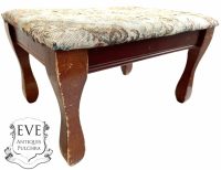Vintage French Stool Cushioned Small Tiny Wooden Wood Side Stand Foot Rest Footrest Plinth Design c1970-80's