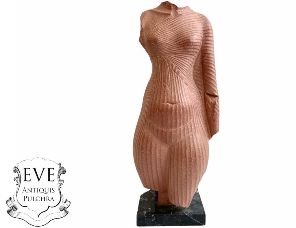 Vintage French Torso Of Queen Nefertiti Moulage Musee Du Louvres Reproduction Of Egyptian Statue Decor circa 1990’s