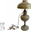 Vintage French Moroccan Brass Adapted Oil Paraffin Electric Lamp Light Lighting Display circa 1920-30's