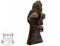 Vintage African Kifwebe Style Wooden Mask Hanging Wall Hanging Decor Carved Statue Carving Sculpture Wood Tribal Art c1980's