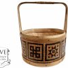 Vintage Thai Asian Traditional Woven Rice Food Basket Storage Decor Display Presentation Cooking Steaming circa 1980-90's