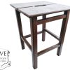 Vintage French Studio Stool Wood Wooden Small Chair Seat Table Stand Plinth Display Art Kitchen Industrial Workshop c1990's