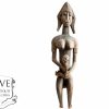 Vintage African Large Mother With Child Statue Figurine Primitive Carving Sculpture Wooden Primitive Tribal Art c1960-70's