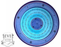 Vintage Moroccan Safi Blue White Large Serving Bowl Dish Plate Wall Hanging Ornament Decor Design Terracotta c1980-90's