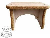 Vintage French Home Made Shaped Chip Board Stand Plinth Stool Bench Display Wooden Wood Chair Side Prop Plant Pot c1990's