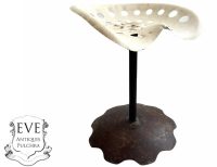 Vintage French Metal Tractor Seat Stool Chair Seat Industrial Agricultural Studio Office Style Rest Prop c1970-80's