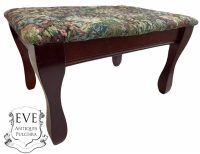 Vintage French Stool Cushioned Small Tiny Wooden Wood Side Stand Foot Rest Footrest Plinth Design c1970-80's