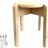 Vintage French Home Made Shaped Stand Plinth Stool Bench Display Wooden Wood Chair Side Prop Plant Pot c1990's