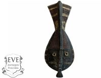 Vintage African Small Resin Bust Mask Wall Decor Tribal Art Ornament Display Theme Stone Like c1990's