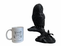 Alternative view of Vintage French Owl On Branch Bird Ornament Figurine Sculpture Statue Display Gift Present Resin c1980-90's