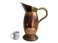 Alternative view of Vintage French Villedieu Copper Brass Large Jug Urn Pot Vase Ornament Decoration Prop Umbrella Stick Stand circa 1970-80's