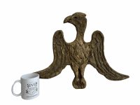 Alternative view of Vintage French Eagle Art Gold Coloured Paper Mache Artwork On Hardboard Bird Figurine Ornament Decor Design c1970-80's