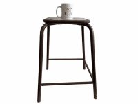 Alternative view of Vintage French Stool Large Studio Wood Metal Chair Seat Table Stand Plinth Display Art Rusty Industrial Workshop c1970-80's