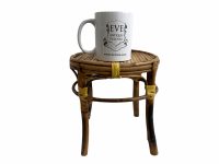 Alternative view of Vintage Thai Bamboo Small Wooden Brown Natural Wood Small Shelf Shelving Table Stand Display Plinth Prop circa 1960-1970's