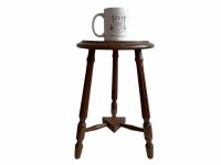 Alternative view of Vintage French Double Plant Pot Stand Brown Dark Wood Medium Stool Flower Display Plinth Seating Prop Wooden c1970-1980's