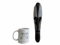 Alternative view of Vintage African Small Figurine Mask Statue Primitive Art Carving Wooden Wood Ornament Decorative Wall Display c1980-90'sop