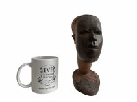 Alternative view of Vintage African Man Bust Wooden Standing Decor Carved Statue Carving Sculpture Wood Tribal Art c1960-70's