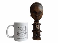 Alternative view of Vintage African Puppe Ashanti Akuaba Fertility Doll Pouppee Ghana Face Idol Primitive Art Carving Sculpture c1970-80's