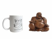 Alternative view of Vintage Thai Smiling Melon Buddha Meditating Yogi Yoga Asian Wood Carving Altar Piece Meditation Peace c1970-80's