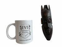 Alternative view of Vintage African Face Figurine Mask Small Statue Primitive Carving Wooden Wood Ornament Decorative Wall Display c1970-80's