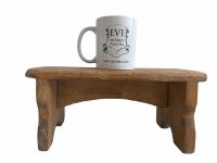 Alternative view of Vintage French Wooden Brown Natural Wood Small Milking Stool Chair Bench Stand Display Rest Plinth Seating Prop c1960-70's