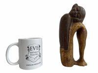 Alternative view of Vintage Vietnamese Sleeping Man Wooden Ornament Display Asian Wood Wooden Ornament Figurine Brown Gold circa 1970-80's