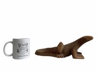 Alternative view of Vintage Indonesian Asian Lizard Wood Wooden Decorative Ornament Figurine Decorative Sculpture Carving Iguana Komodo c1980's