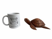 Alternative view of Vintage Indonesian Asian Sea Turtle Wood Wooden Decorative Ornament Figurine Decorative Sculpture Carving c1980's