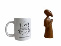 Alternative view of Vintage African Praying Man Wood Small Bust Decorative Ornament Figurine Decorative Africa Art Sculpture circa 1970-80's