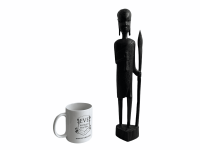 Alternative view of Vintage African Tall Figurine Statue Primitive Carving Wooden Wood Ornament Decorative Standing Display c1990's