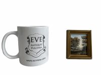 Alternative view of Vintage French Tiny Miniature Tree Forest Skyline Trees Woodland Field Oil Painting On Board Normandy circa 1960-70's