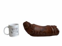 Alternative view of Antique Chinese Carved Bamboo Head Rest Cushion Sleeping Buddha Carving Ornament Home Decor Collector circa 1910's