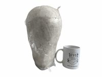 Alternative view of Vintage German Size 54 Wig Work Display Stand Mannequin Head Hair Wood Padded Canvas circa 1980-90's