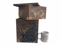 Alternative view of Antique  French Cookie Biscuit Decorated Tin Storage Canister Dusty OTHERS AVAILABLE circa 1910-20's