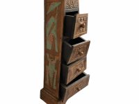Alternative view of Vintage South East Asian Indonesian Pyramid Wooden Brown Natural Wood Drawer Drawers Unit Hand Made Storage c1980-1990's