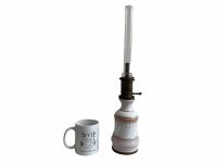 Alternative view of Vintage French White Pink Ceramic Brass Oil Paraffin Lamp Light Lighting Display circa 1920-30's