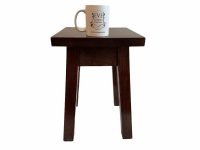 Alternative view of Vintage French Table Small Heavy Strong Wooden Wood Side Stand Flower Pot Ornament Stand Display Prop Home Made c1960-70's