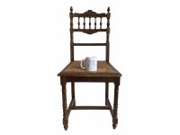 Alternative view of Vintage French Wooden Brown Natural Wood Woven Cane Work Stool Chair Stand Display Rest Plinth Seating Prop circa 1960-70's