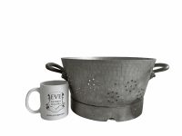 Alternative view of Vintage French Aluminium Sieve Jam Beer Cider Preserve Making baking farm farming agriculture commercial hanging c1950-60's