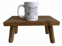 Alternative view of Vintage French Bench Stand Plinth Stool Wooden Brown Natural Wood Small Chair Display Rest Seat Plant c1960-70's