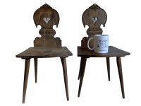 Alternative view of Antique French Wooden Small Stool Chair Childs Seating Traditional France Country Cottage Style Design Wood Rustic c1910's